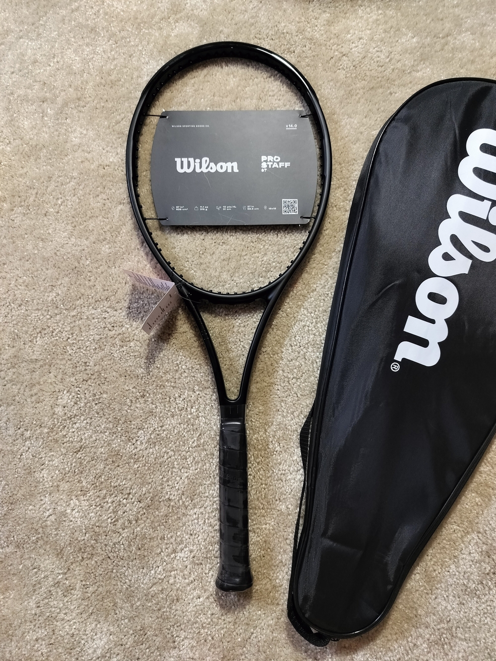 Wilson Black Pro Staff 97 V14.0 Tennis Racket with Black Cover